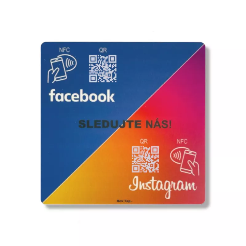 Chytrá NFC karta Facebook a Instagram