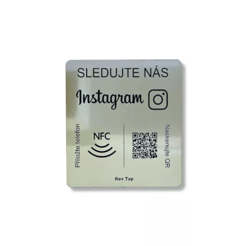 Gravírovaná NFC karta Instagram stříbrná