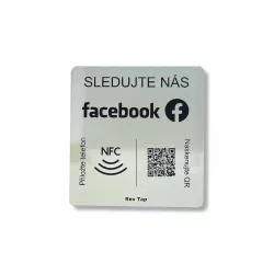 Gravírovaná NFC karta Facebook stříbrná